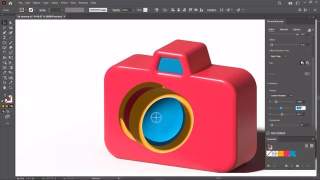 HOW TO CREATE A CUTE 3D CAMERA | Illustrator Tutorial 📷 смотреть онлайн