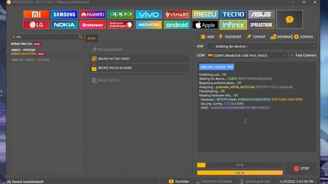 Infinix Hot 12i X665B FRP DONE UNLOCKTOOL смотреть онлайн