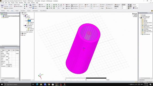 Coaxial Cable Design (LMR-100A) On Ansys Electronics Desktop Student