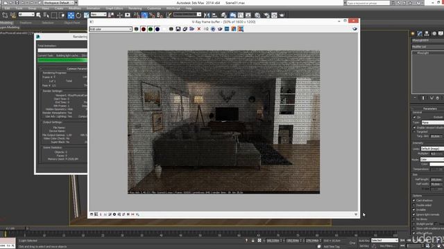 3DS Max, AutoCAD, Vray: Creating a Complete Interior Scene смотреть онлайн