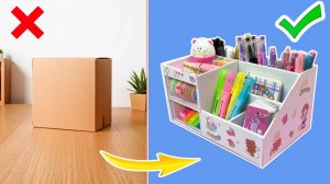 Поделки для дома своими руками ✂ Самодельный настольный органайзер из картона