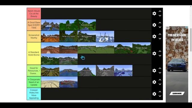 Random Tier List Vids #1 Minecraft Biomes Tier List смотреть онлайн