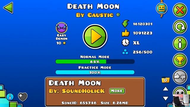 проходим демон Death Moon в Geometry Dash смотреть онлайн