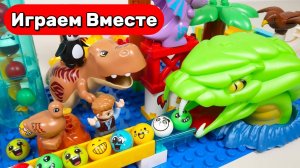 Играем в ЛЕГО 🦖 Строим вместе развивающий конструктор с ДИНОЗАВРАМИ ! Видео для детей
