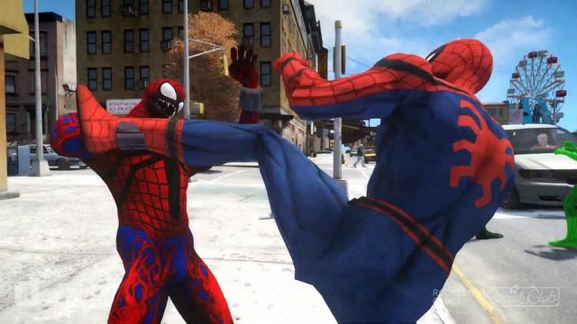 SPIDER-MAN, GREEN SPIDERMAN, BLUE SPIDERMAN, ORANGE SPIDERMAN VS SPIDER-MAN ENEMIES смотреть онлайн