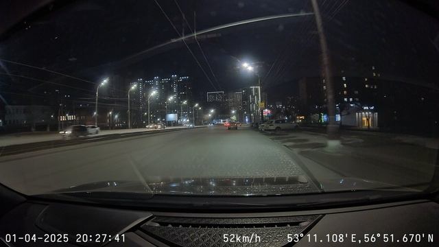 Пример ночной записи видеорегистратора 70mai Dash Cam 4K A810 смотреть онлайн