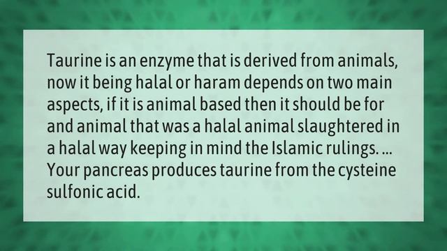 Is taurine haram or halal? смотреть онлайн