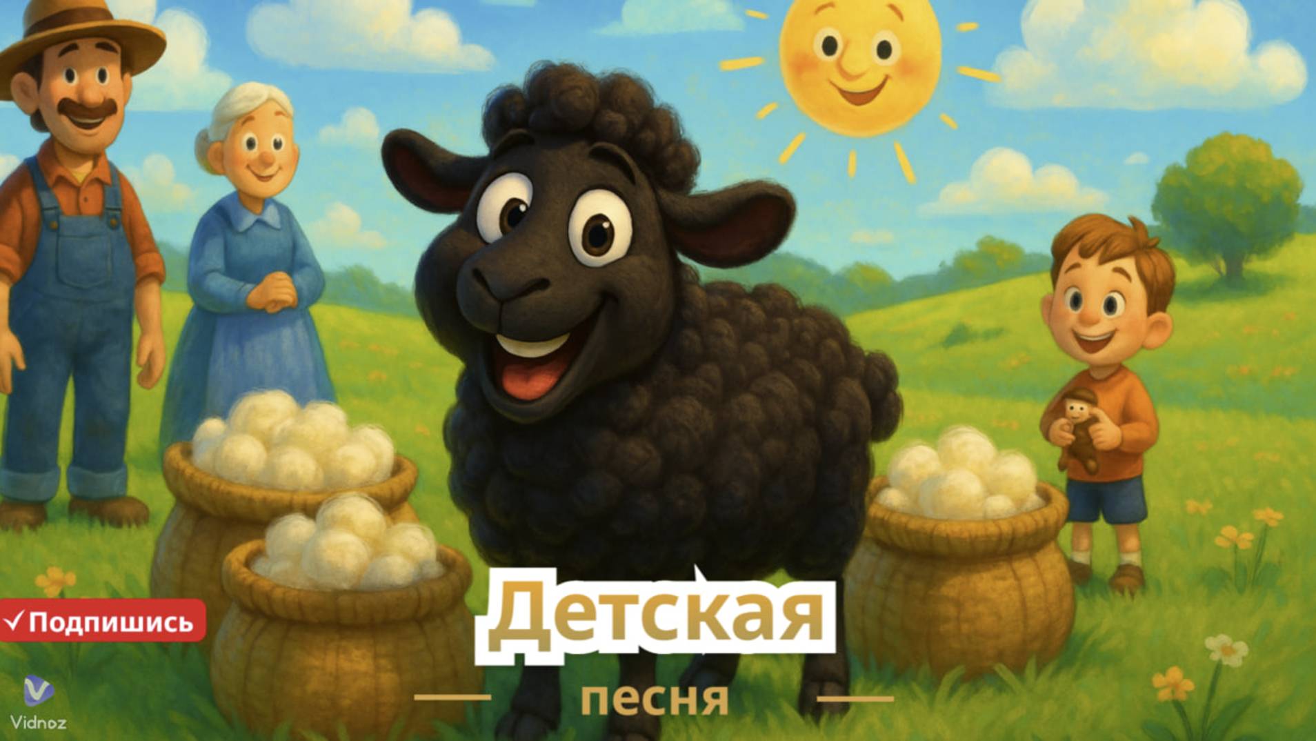 🎶 Бее-бе-е, чёрная овечка 🐑🌈 | Английская песенка для малышей 👶 смотреть онлайн