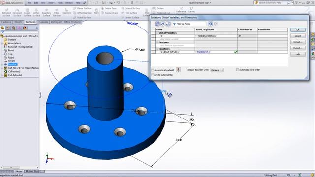 Equations Help Using SolidWorks смотреть онлайн