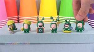 Oddbods Toys in the Water Tank and Colorful Cups for Kids