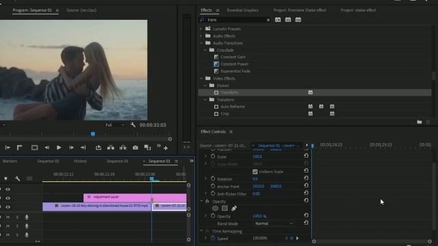 Shake Transition effect in Adobe Premiere Pro смотреть онлайн