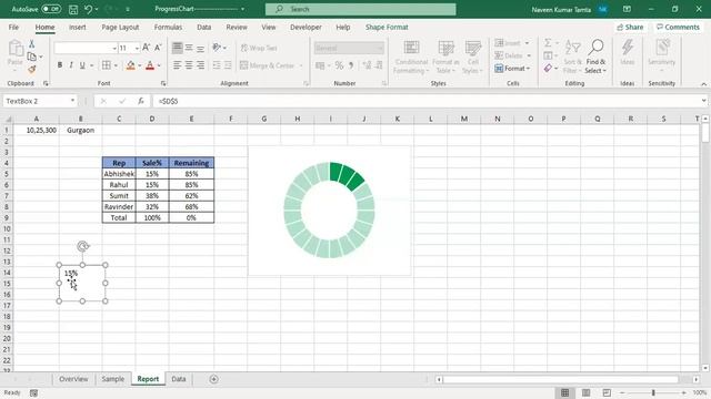 Progress Chart In Excel || Progress Doughnut Chart Excel | How To Create Progress Chart In Excel |
