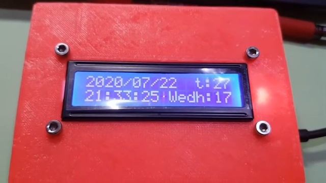 wifi clock(wemos D1 + lcd1602 + dht11) смотреть онлайн