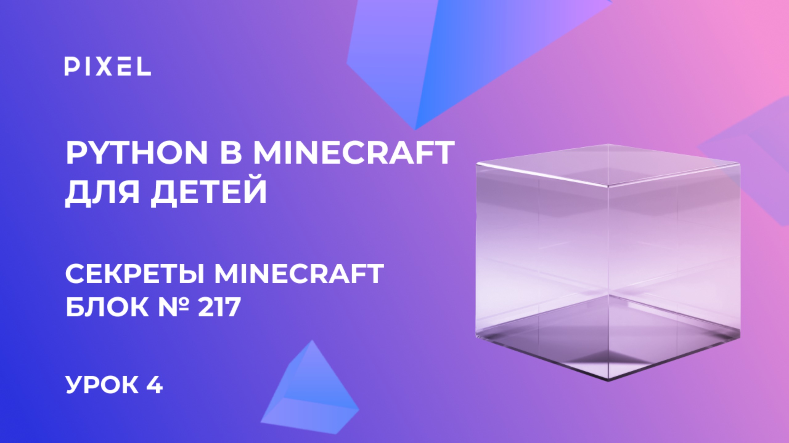 Урок 4. Секреты Minecraft | Блок номер 217 в программировании смотреть онлайн