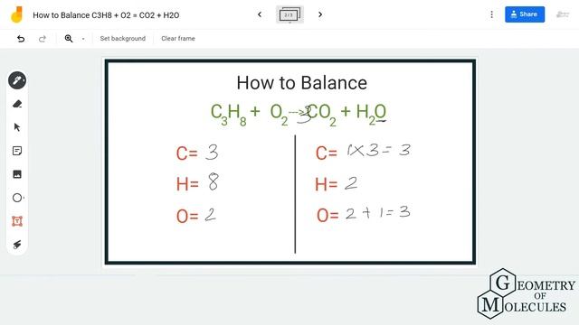 How to Balance C3H8 + O2 = CO2 + H2O (Propane Combustion Reaction) смотреть онлайн