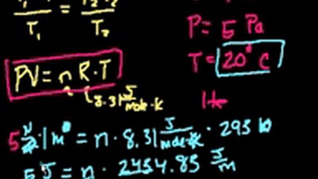 Thermodynamics part 5: Molar ideal gas law problem | Physics | Khan Academy смотреть онлайн