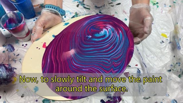 Fluid Art: Acrylic Paint Pouring on 12" Wood Round Circle смотреть онлайн