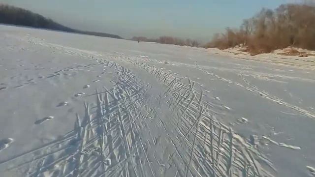 Лыжная трасса по льду на Оби. возле Мерлена смотреть онлайн