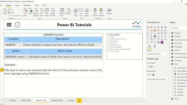 DAX Language - ERROR functions in Power BI смотреть онлайн