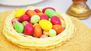 🐣 Шоколадные гнёзда-веночки: темперируем какао-маслом! Украшение для куличей и тортов 🍫