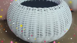 Плетение из ротанга Кашпо Пузатик- Установка стоек методом Осьминожка