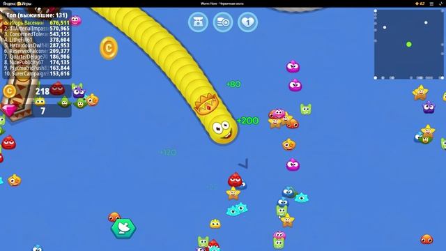 Играл в Worm Hunt - Червячная охота на 1-ом месте 20 минут! смотреть онлайн