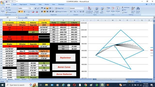 Curvas Circular Compuesta de 2 Radios Sistema Cuerda-Grado Excel Vba смотреть онлайн