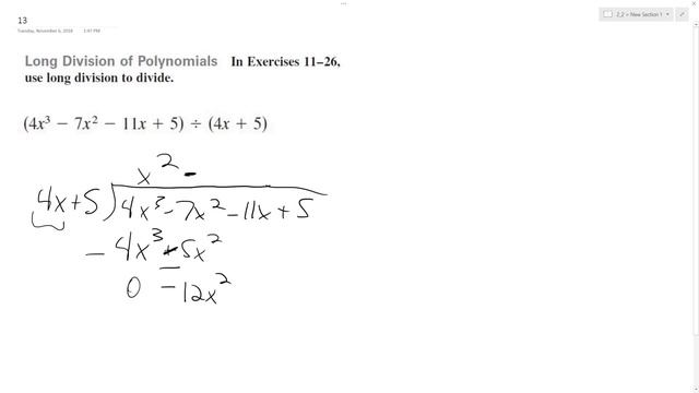 (4x^3 - 7x^2 - 11x + 5) / (4x + 5) use long division смотреть онлайн