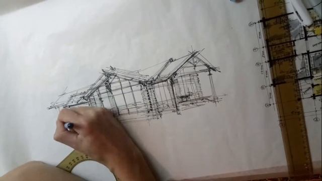 Time lapse эскиза дома из бруса смотреть онлайн