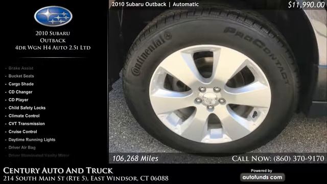 Used 2010 Subaru Outback | Century Auto And Truck (DW + Feeds), East Windsor, CT смотреть онлайн