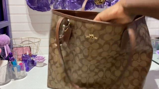 COACH CITY TOTE INSERT UNBOXING GOLD/KHAKI | LET'S SEE IF IT WILL FIT IN MY MCM TOTE | смотреть онлайн