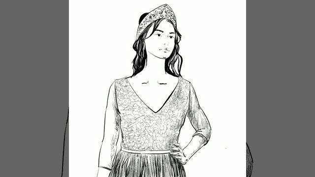 Fashion-sketch на iPad Pro в Procreate смотреть онлайн