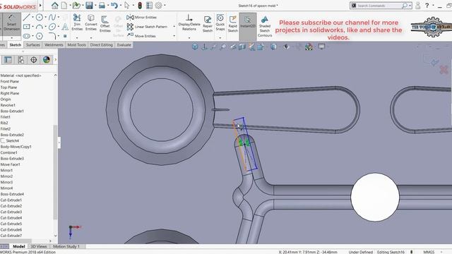 Solidworks Mold Design Of Spoon | Solidworks Mold Tutorial смотреть онлайн