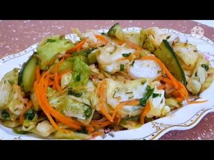 ГОТОВЛЮ КАЖДЫЙ ДЕНЬ! САЛАТ "ВЕСНА"ИЗ КАПУСТЫ И ОГУРЦА! ПРОСТОЙ,БЫСТРЫЙ И ОЧЕНЬ ВКУСНЫЙ РЕЦЕПТ САЛАТА