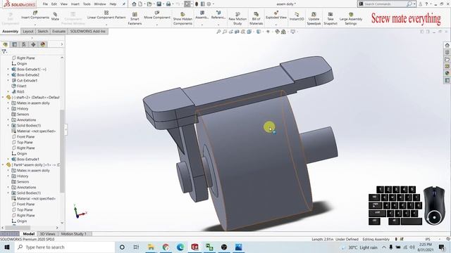 Solidworks parts designs in an assembly part 04 End playlist смотреть онлайн