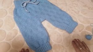 Как связать штанишки спицами на 3-6 месяцев