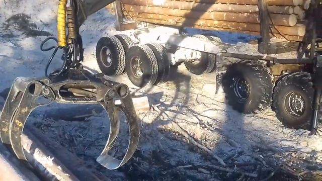 Маніпулятор Соломбалец СФ-75, професійне завантаження  ліса ч.2