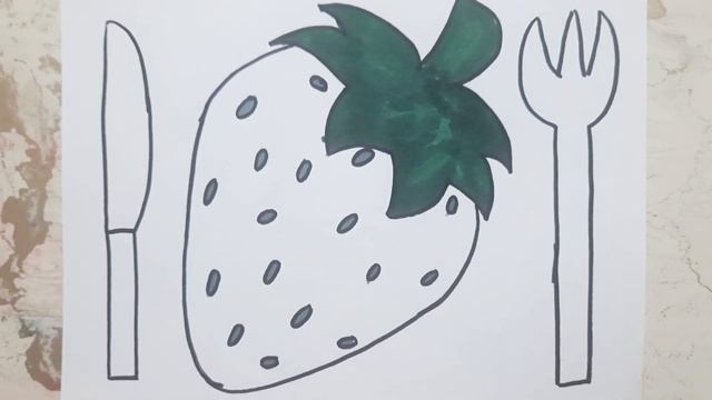 Drawing Strawberry for Kids.Рисование клубнику для детей смотреть онлайн
