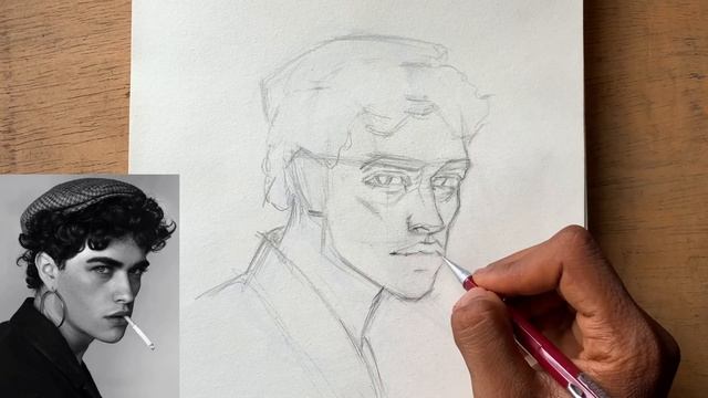 Portrait drawing study- practice with me смотреть онлайн