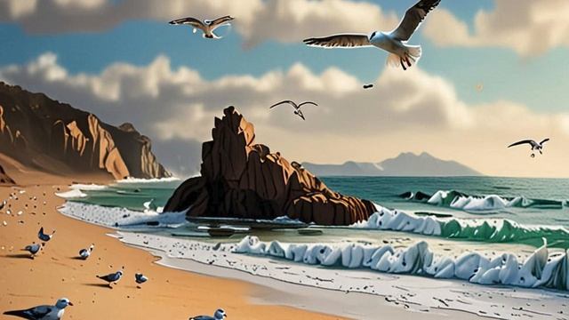 Звук морских волн, набегающих на берег смотреть онлайн