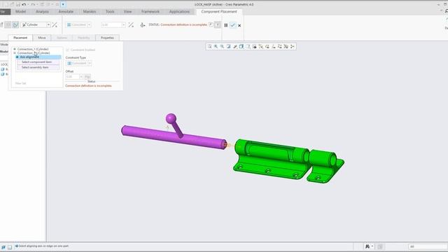 PTC Creo 4.0 tutorial: Slot connection - model placement смотреть онлайн
