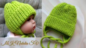 Шапочка c ушками для малыша👶 Подробный мастер-класс. Вязание спицами #вязание детям