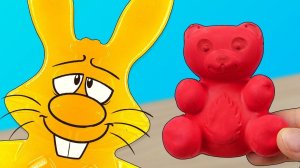 АНТИСТРЕСС КРАСНЫЙ МЕДВЕДЬ ИЗ ЛЕГКОГО ПЛАСТИЛИНА ДЛЯ ЖЕЛЕЙНОГО ЗАЙЦА ХАРИТОНА