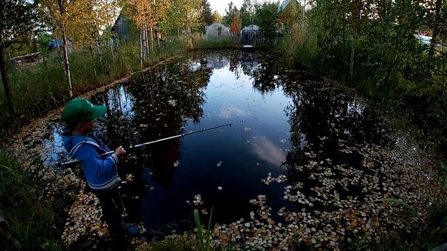 Рыбалка с Костяткой, на дачном пруду смотреть онлайн