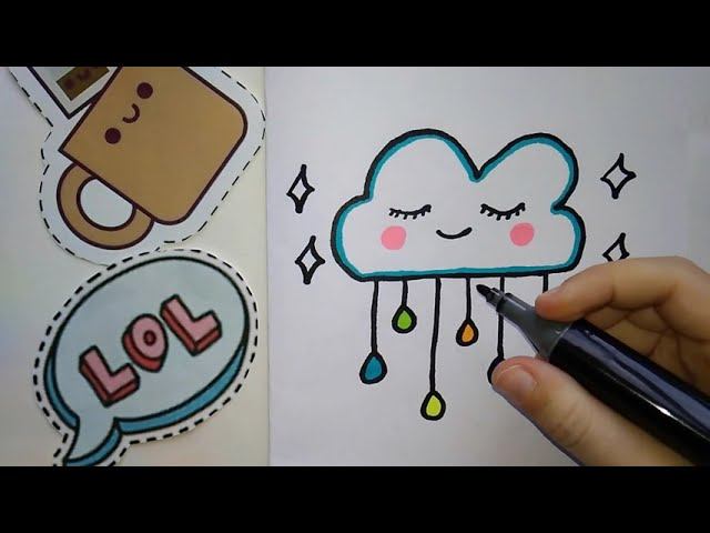 КАК НАРИСОВАТЬ МИЛУЮ ДОЖДЕВУЮ ТУЧКУ. ПРОСТЫЕ РИСУНКИ ДЛЯ НАЧИНАЮЩИХ. смотреть онлайн