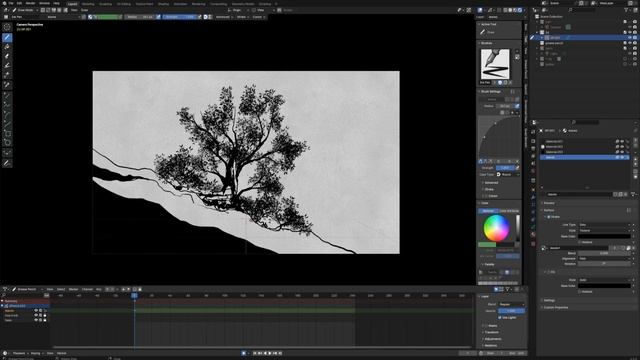 Blender Grease Pencil - drawing some super fast leaves смотреть онлайн