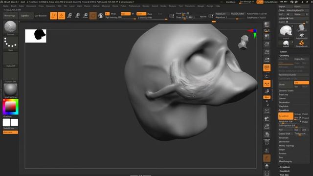 Zbrush Sculpting Skull 03 смотреть онлайн