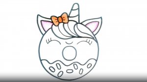 Как нарисовать милого пончика-единорога