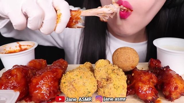 ASMR FRIED CHICKEN, SPICY NOODLES SOUP, CHEESE BALL 뿌링클, 양념 치킨, 국물 라면 먹방 EATING SOUNDS