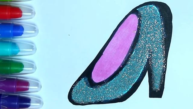 Princess Dress, Shoes and Tiara with Glitter and Coloring Pages Learn colors for Kids смотреть онлайн